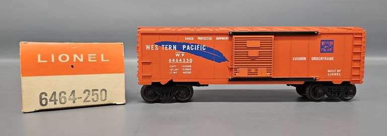 Unrun Lionel Postwar O 6464-250 Western Pacific Boxcar with Original Box image