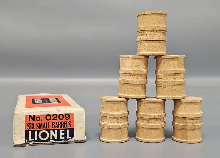 Lionel Prewar O Gauge 0209 Six Small Barrels in Original Box image