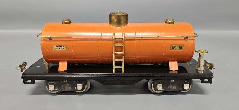 Lionel Prewar Standard Gauge 515 Terra Cotta Tank Car with Mixed Trim image
