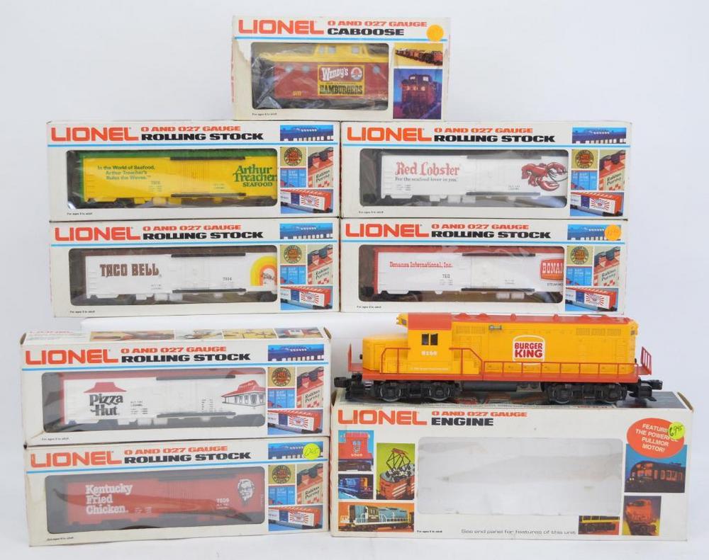 Lionel O gauge Fast Food freight set in original boxes