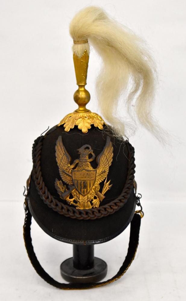 Rare US Indian War Period Pattern 1881 Third Infantry Officers Dress Helmet and Accoutrements
