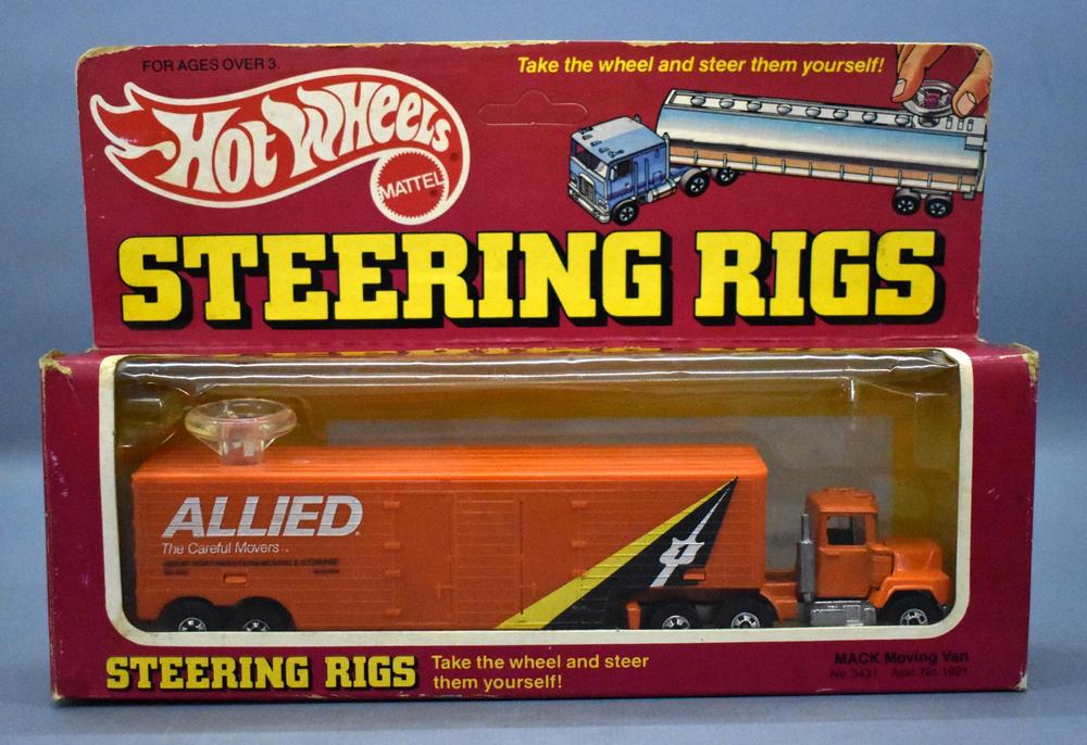 Hot Wheels Steering Rigs no. 3431 Mack Moving Van with Allied Trailer in original box