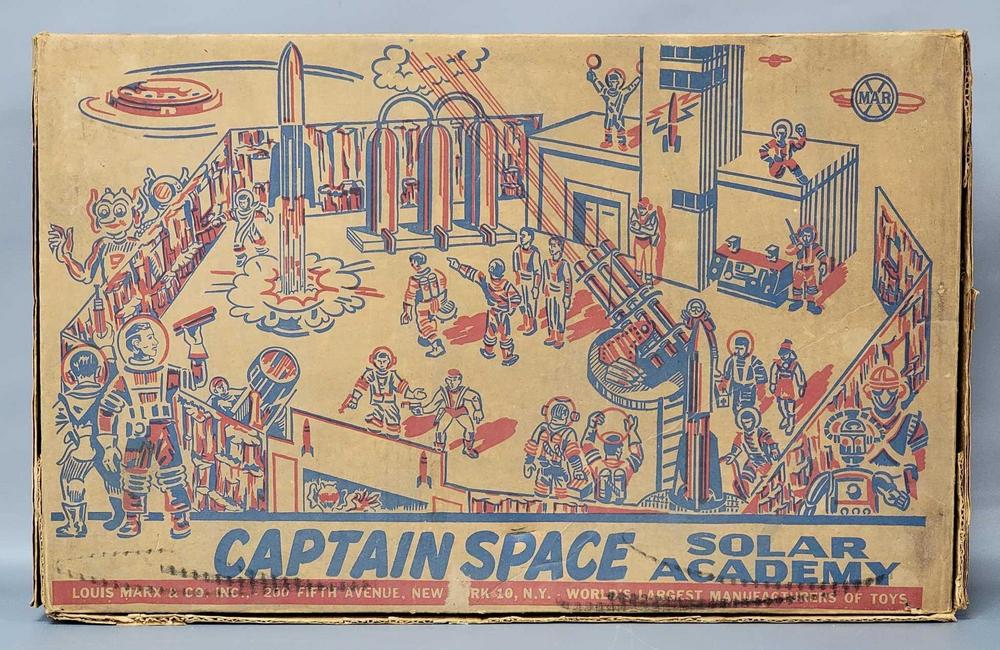 Marx 7026 Captain Space Solar Academy play set in original box