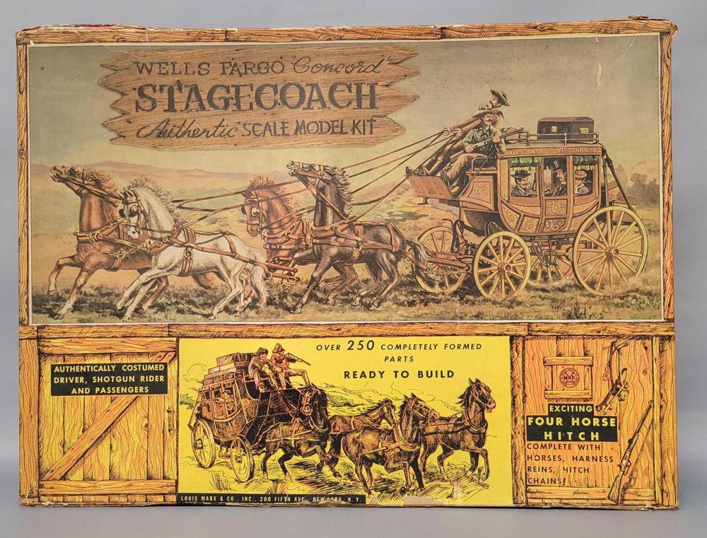 Marx Wells Fargo Concord Stagecoach Authentic Scale Model Kit in original box