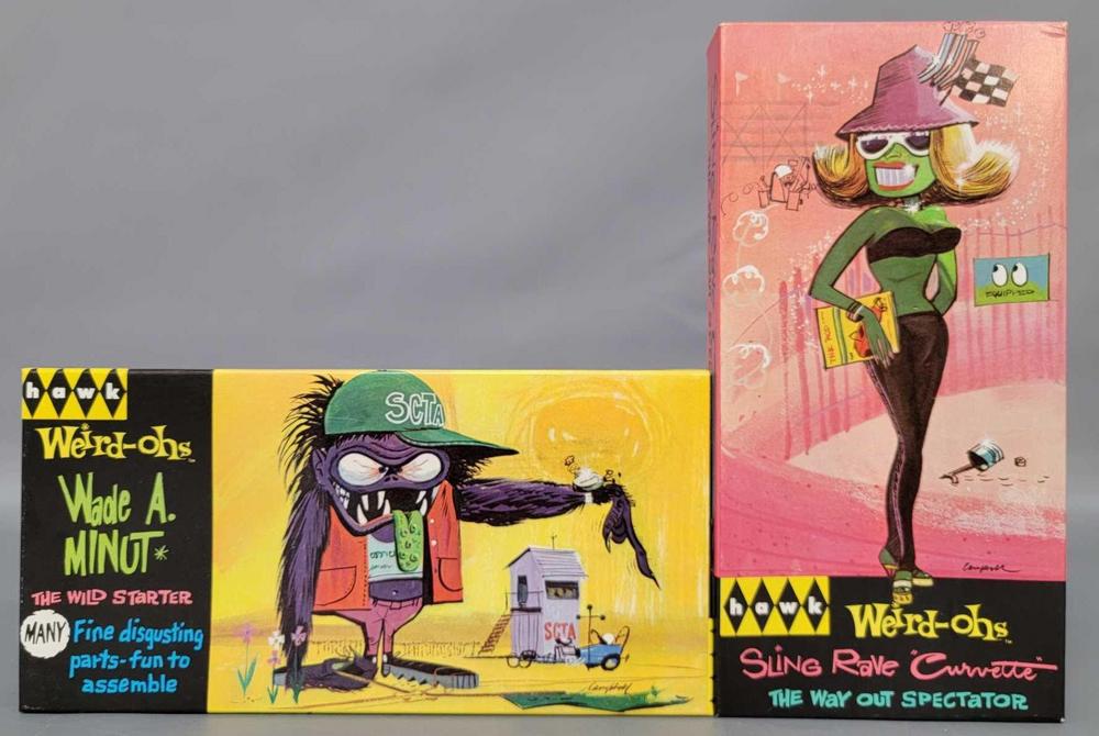 Original Hawk Weird-ohs 636-50 Wade A Minut 637-50 Sling Rave Curvette unassembled in OB