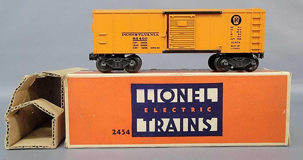 Postwar Lionel O gauge 2454 merchandise car in original box with insert