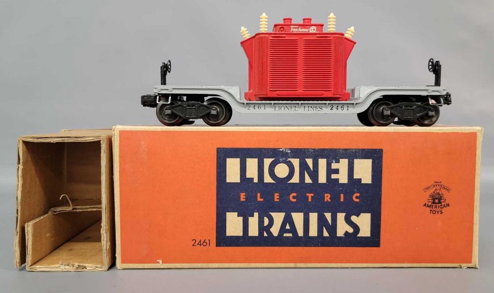 Postwar Lionel O gauge 2461 transformer car in original box with insert red