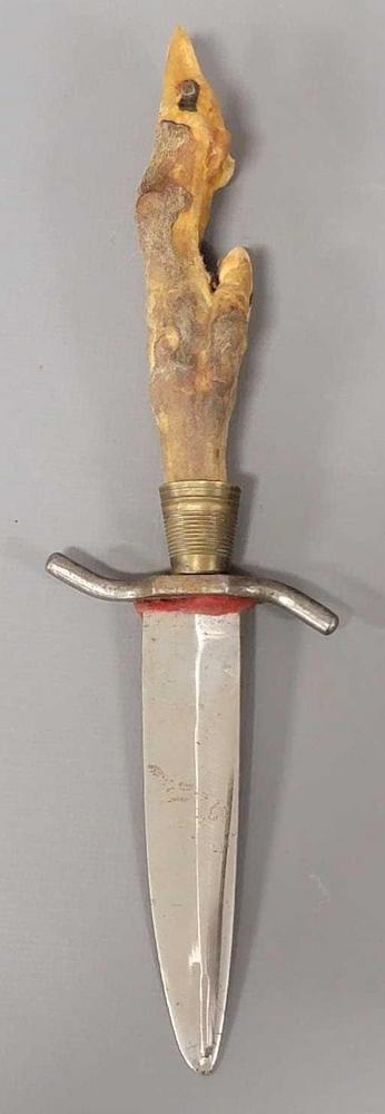 A W Wadsworth & Son Bowie knife made in Germany with animal foot handle