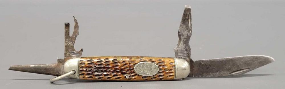Vintage Buffalo Bill pocket knife New York Knife Co Hammer