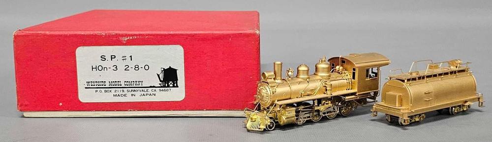 Beautiful Westside Model Co HOn3 brass Southern Pacific #1 2-8-0 steam locomotive in OB