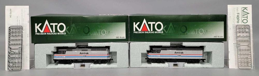 Two Kato HO scale Amtrak EMD F40PH phase III with ditchlights in original boxes