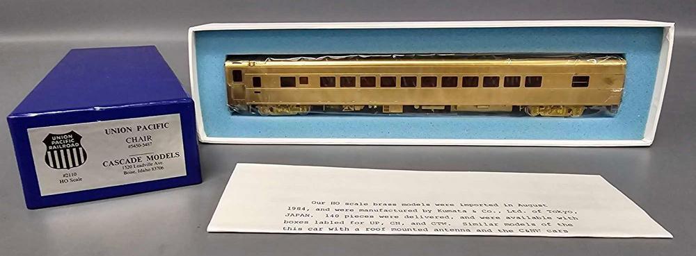 Mint Cascade Model HO brass Union Pacific chair car in original box 2110