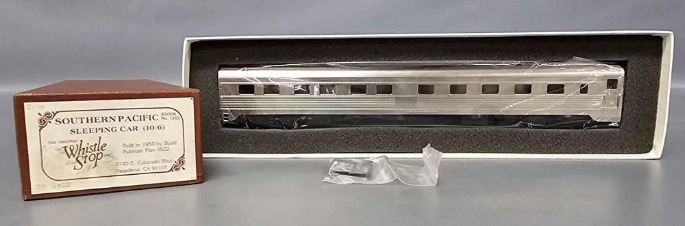 Mi+B25nt Whistle Stop HO brass Southern Pacific 10-6 sleeping car in original box 1203