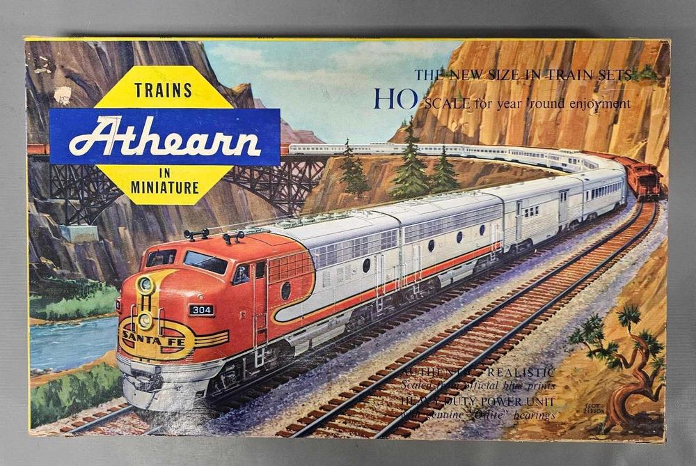 Neat boxed 1960's Athearn HO scale Pennsylvania diesel freight set 410