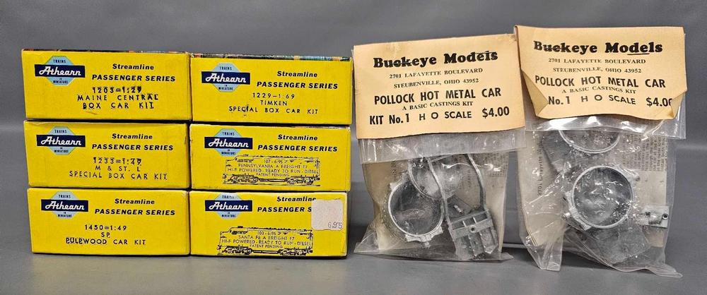 Great Athearn yellow box HO Santa Fe F-7 freight train set in original boxes