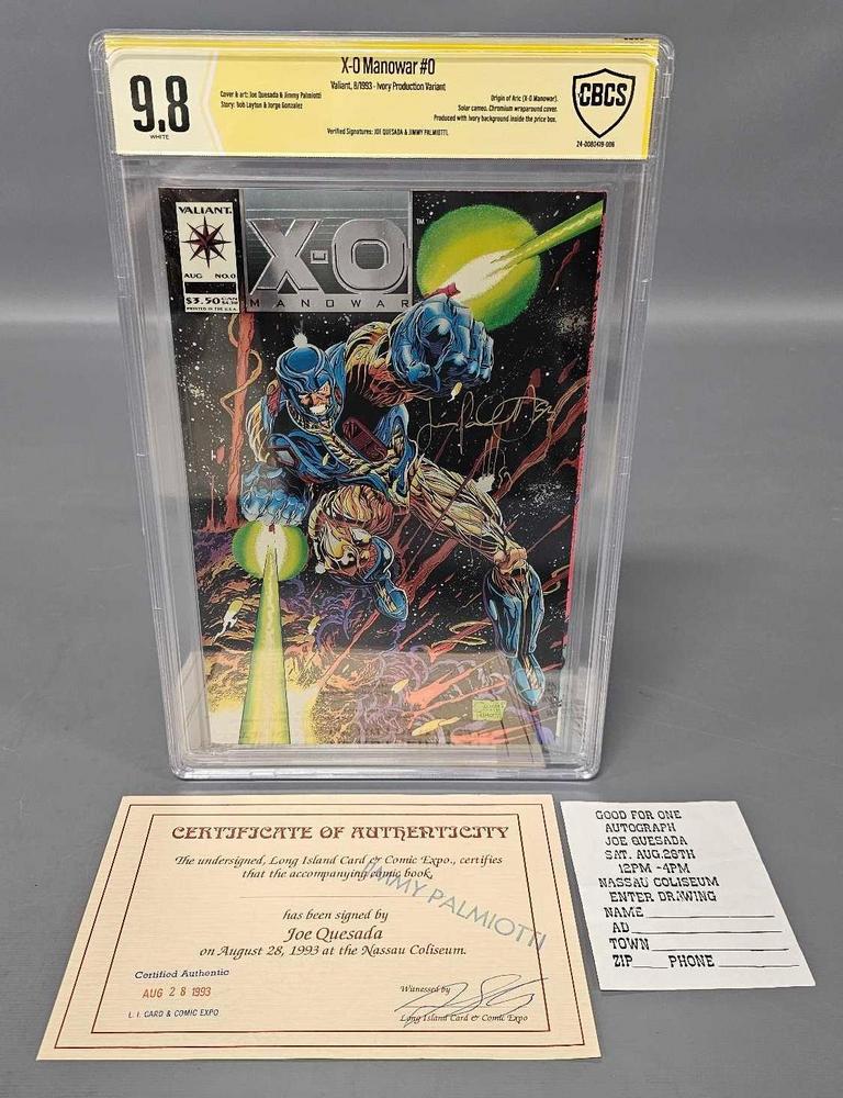 X-O Manowar 0 CBCS 9.8 signed by Quesada and Palmiotti