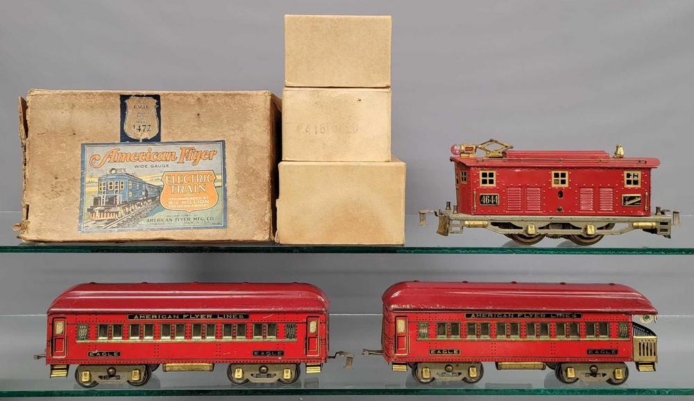 Boxed American Flyer wide gauge 1482 The New Eagle electric passenger set in 1472 box