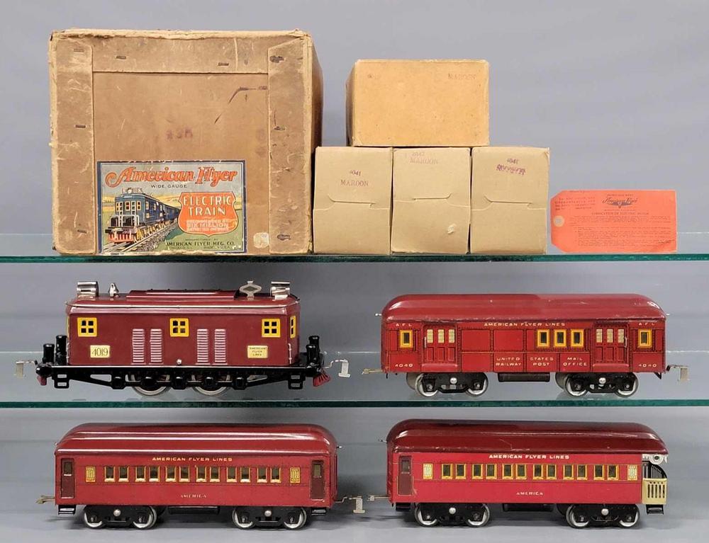 Boxed American Flyer wide gauge 1435 All American Limited electric passenger set