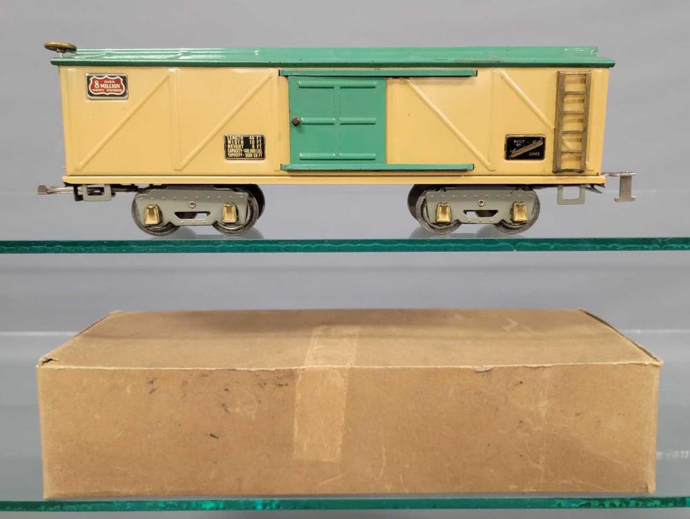 American Flyer wide gauge 4018 box car with 8 Million plates in original box