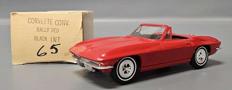 1965 Corvette Convertible Promo Car in original box - Rally Red with Black Interior image