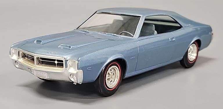 1969 AMC Javelin SST Blue coaster promo car image