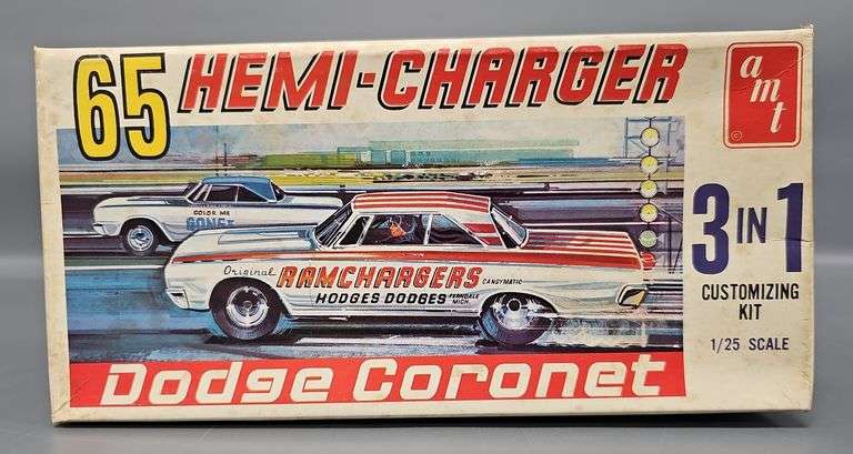 AMT 1965 Dodge Coronet 500 Hemi-Charger 3 in 1 Customizing 1/25 scale model kit 6025-150 image