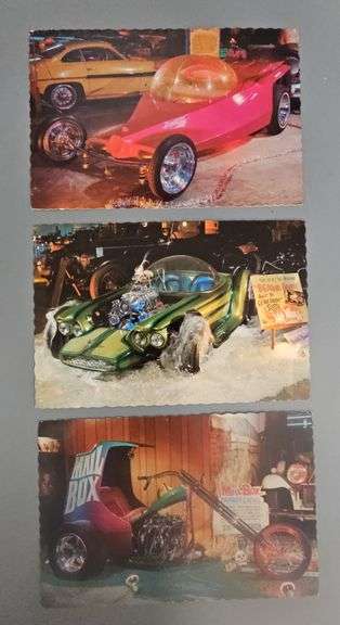 Three Ed 'Big Daddy' Roth Custom Car Movie World Postcards image