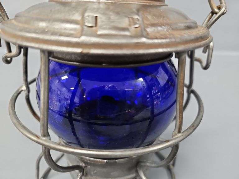 Adams & Westlake B&O Railroad Lantern with Blue Globe