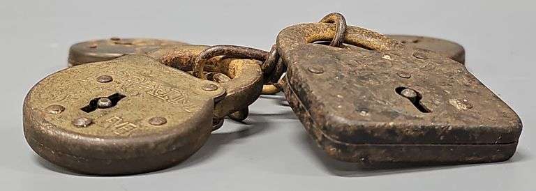 Group of Four Railroad Locks - Agle, Fraim, Excelsior, Miller