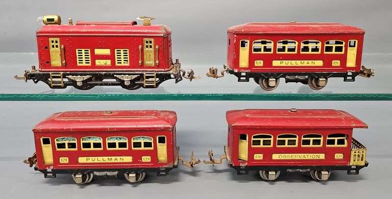 Lionel prewar O gauge red electric passenger set