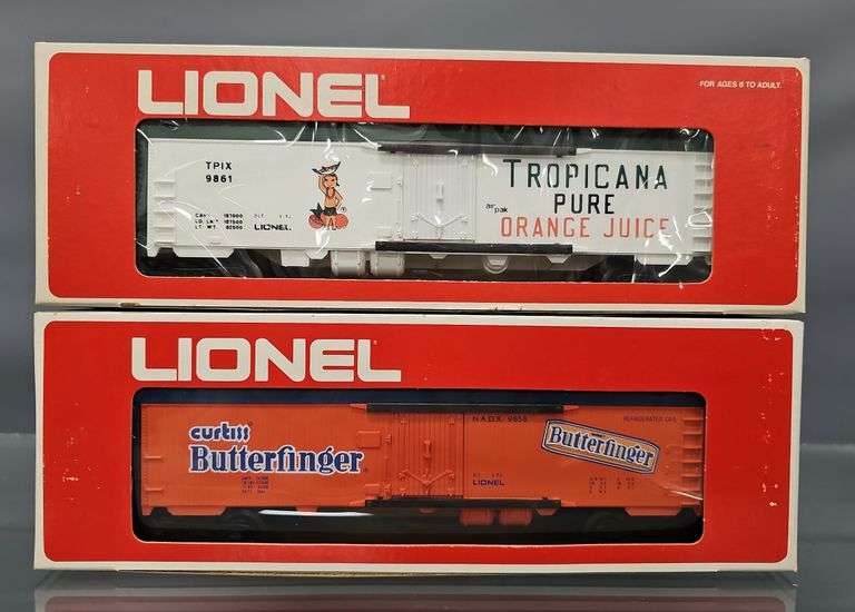 Two Lionel MPC era billboard reefers in original boxes