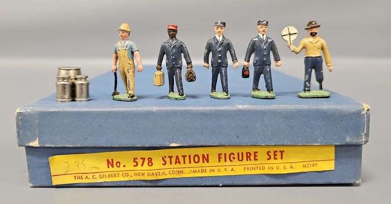 Incomplete Gilbert No. 578 Station Figure Set in Original box