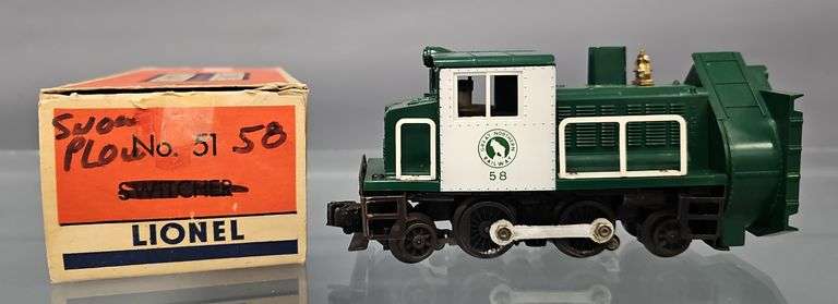 Lionel postwar O 58 Great Northern snow plow with incorrect original box