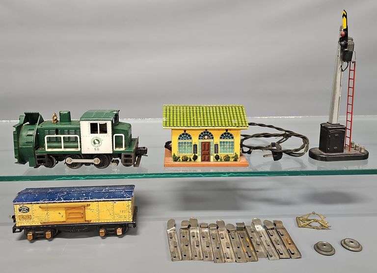 Group of Mixed Lionel prewar and postwar O gauge trains