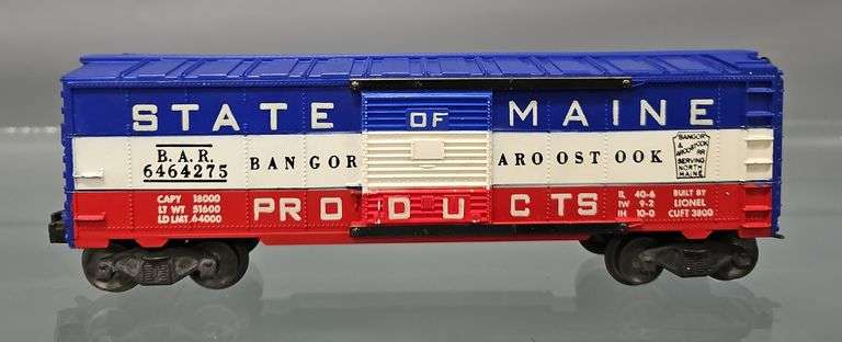 Lionel postwar O 6464-275 State of Maine Bangor and Aroostook box car