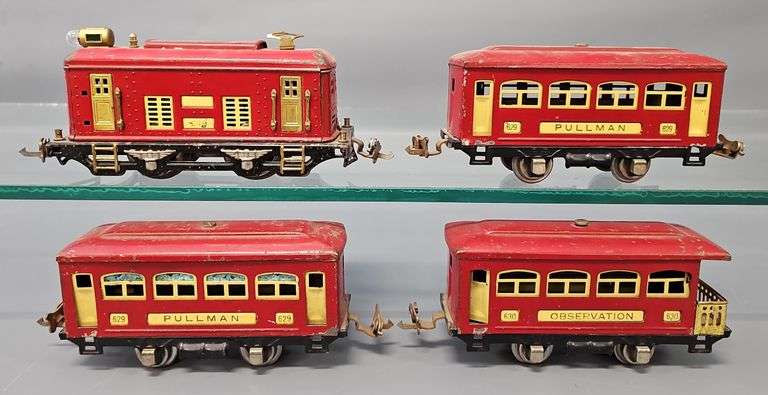 Lionel prewar O gauge red electric passenger set