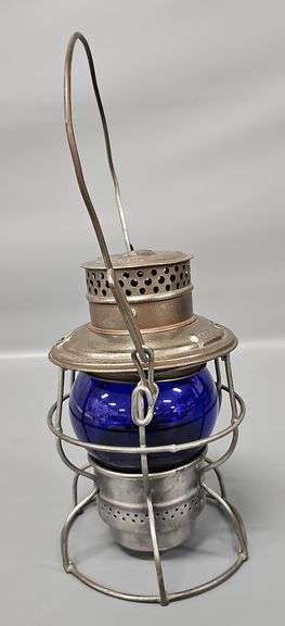 Adams & Westlake B&O Railroad Lantern with Blue Globe