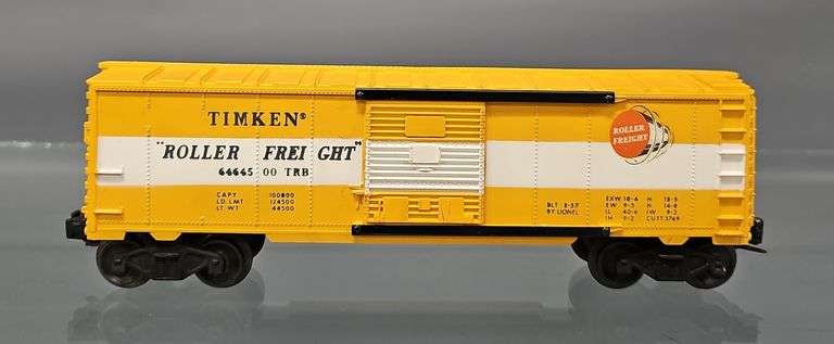 Lionel postwar O buttercup yellow 6464-500 Timken box car in original box