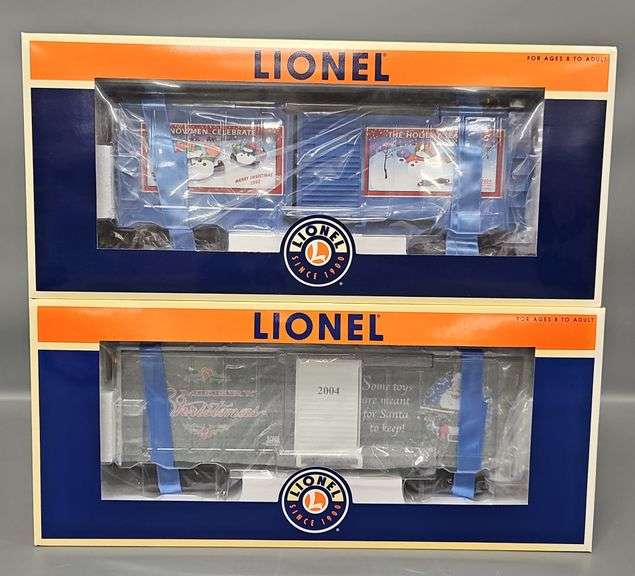Two Lionel Lionel Large Scale Holiday Cars - 2003 and 2004