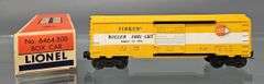 Lionel postwar O buttercup yellow 6464-500 Timken box car in original box
