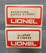 Two Lionel MPC era billboard reefers in original boxes