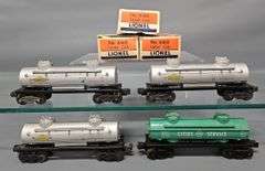 Four Lionel postwar O 6465 Tank Cars with three original boxes