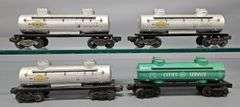 Four Lionel postwar O 6465 Tank Cars with three original boxes