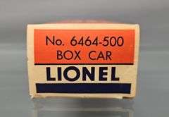 Lionel postwar O buttercup yellow 6464-500 Timken box car in original box
