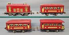 Lionel prewar O gauge red electric passenger set