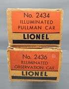 Two Lionel postwar O passenger cars in original boxes