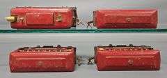 Lionel prewar O gauge red electric passenger set