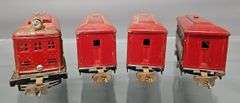 Lionel prewar O gauge red electric passenger set