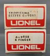Two Lionel MPC era billboard reefers in original boxes