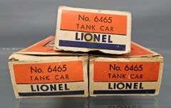 Four Lionel postwar O 6465 Tank Cars with three original boxes